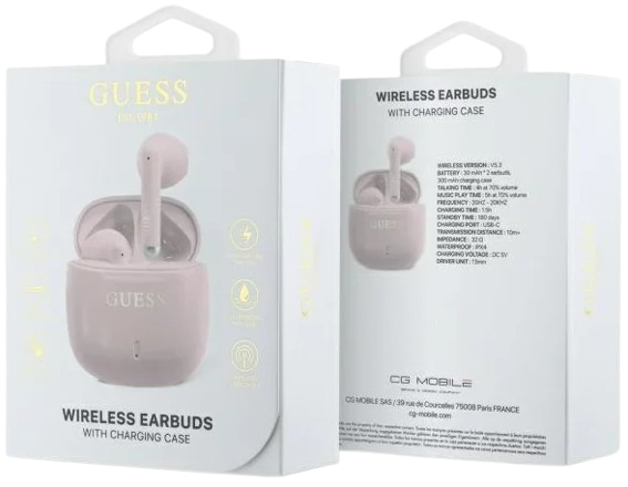 Auricular inalámbrico Guess Classic TWS rosa