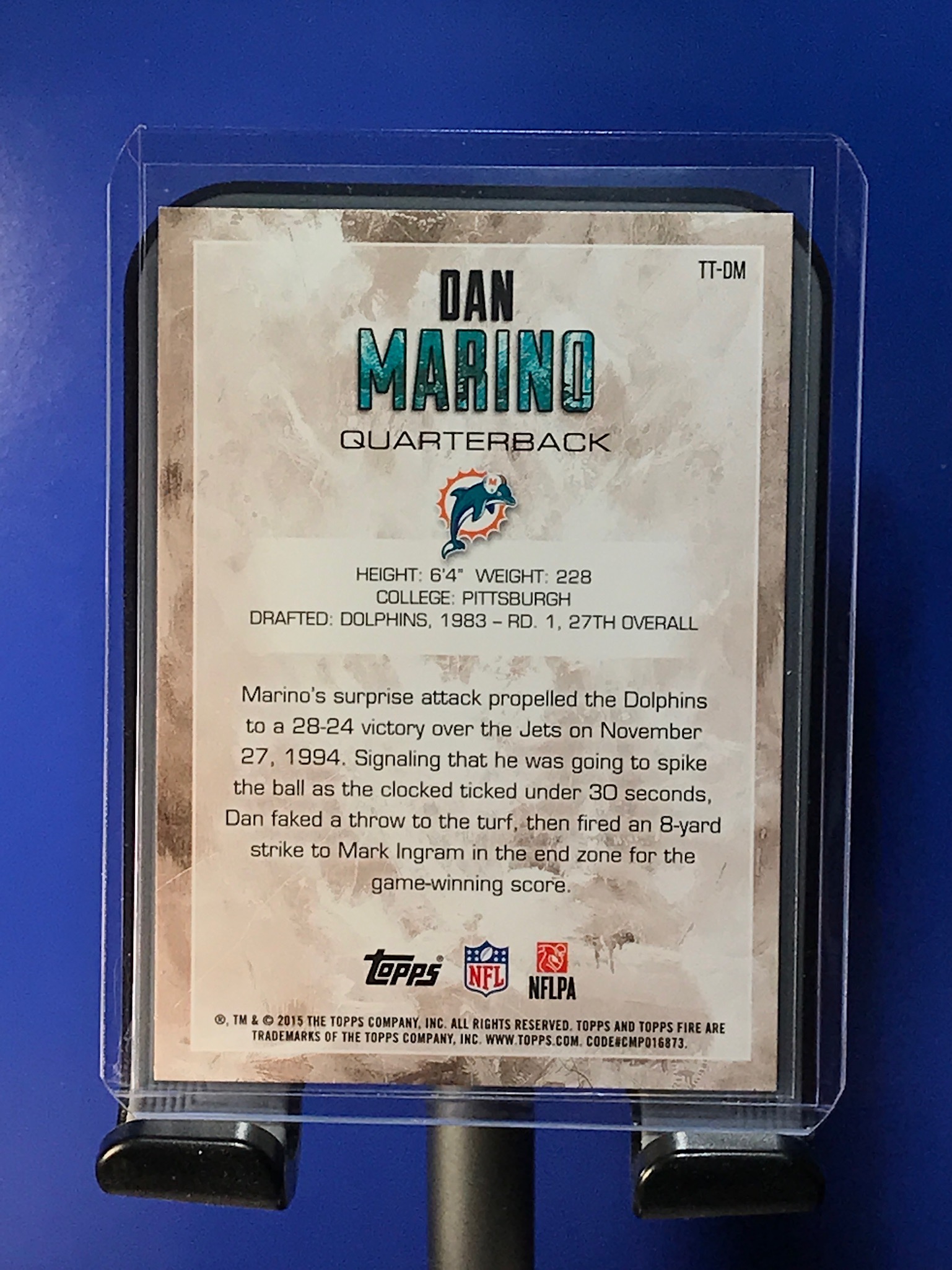 2015 Topps Fire Transcendence Touchdowns Dan Marino Holo #TT-DM