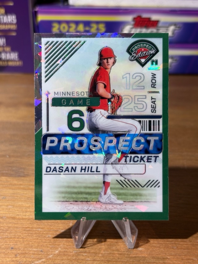 2024 Panini Prospect Edition - Green Ice Holo - Dasan Hill - Minnesota Twins - 53