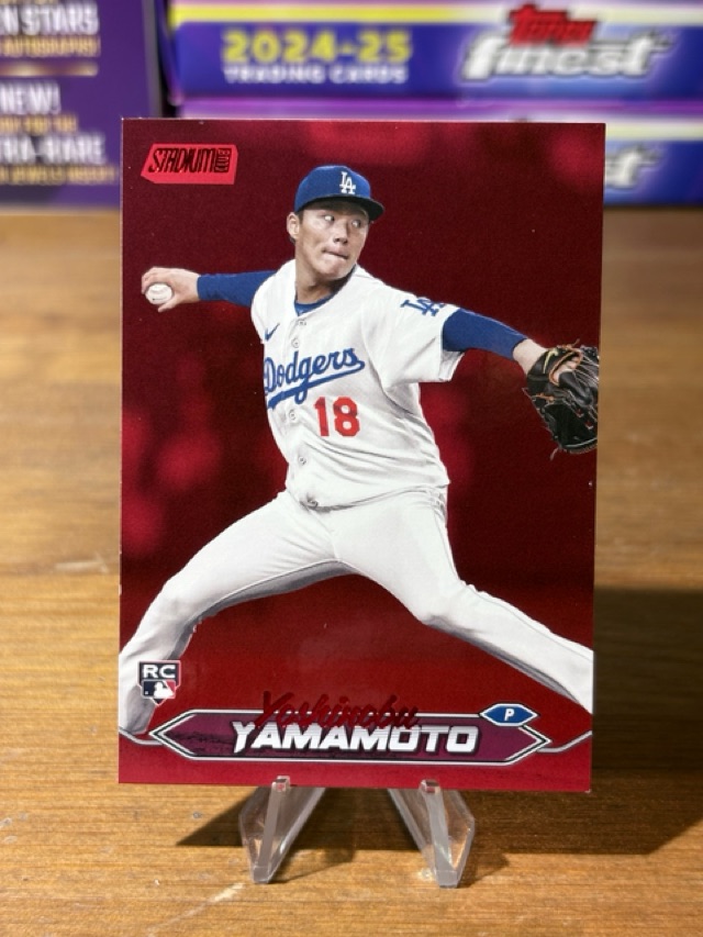 2024 Stadium Club - Red Foil - Yoshinobu Yamamoto - Los Angeles Dodgers - 114