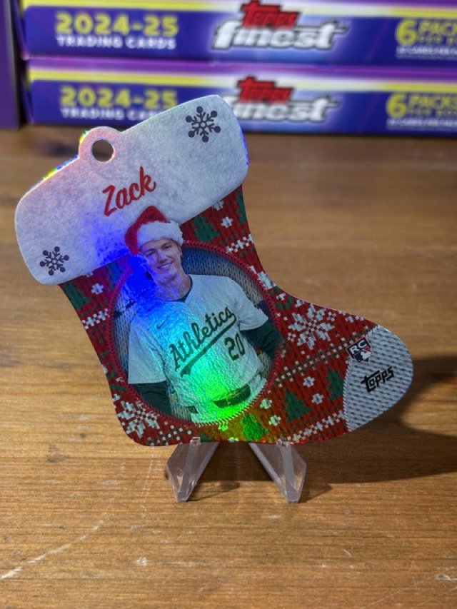 2024 Topps Holiday - Stocking Die Cut Ornaments - Zack Gelof - Oakland Athletics - SDC-8