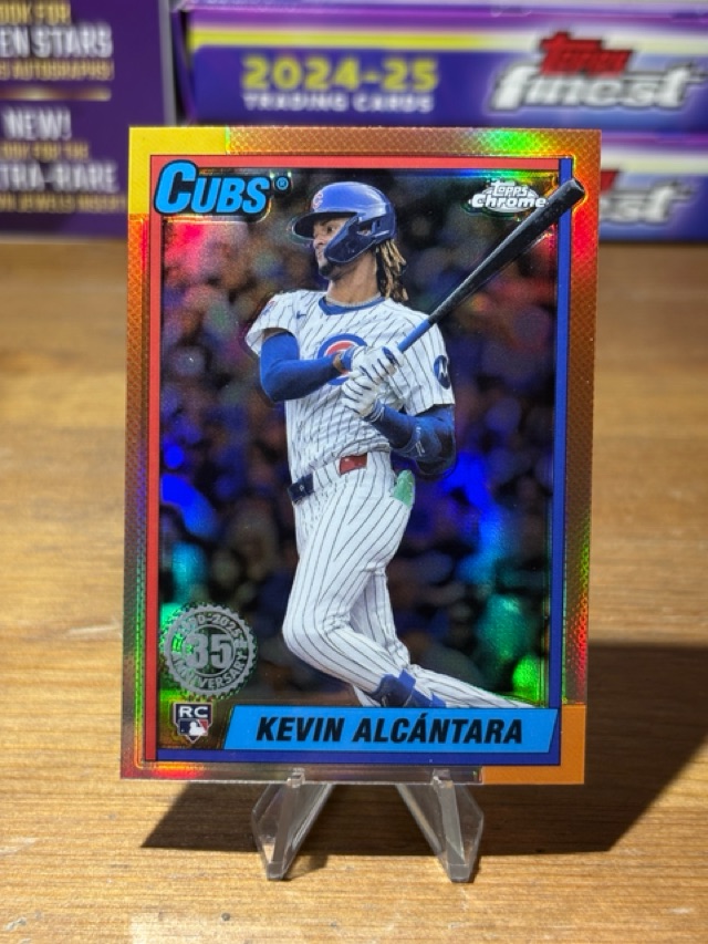 2025 Topps Chrome - 1990 Topps Baseball 35th Anniversary - HOLO - Kevin Alcantara - Chicago Cubs - 90CB-14