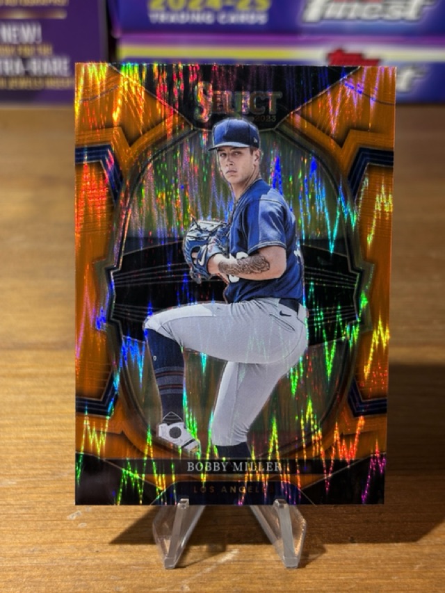 2023 Panini Select - Orange Flash Prizm - Bobby Miller - Los Angeles Dodgers - 6