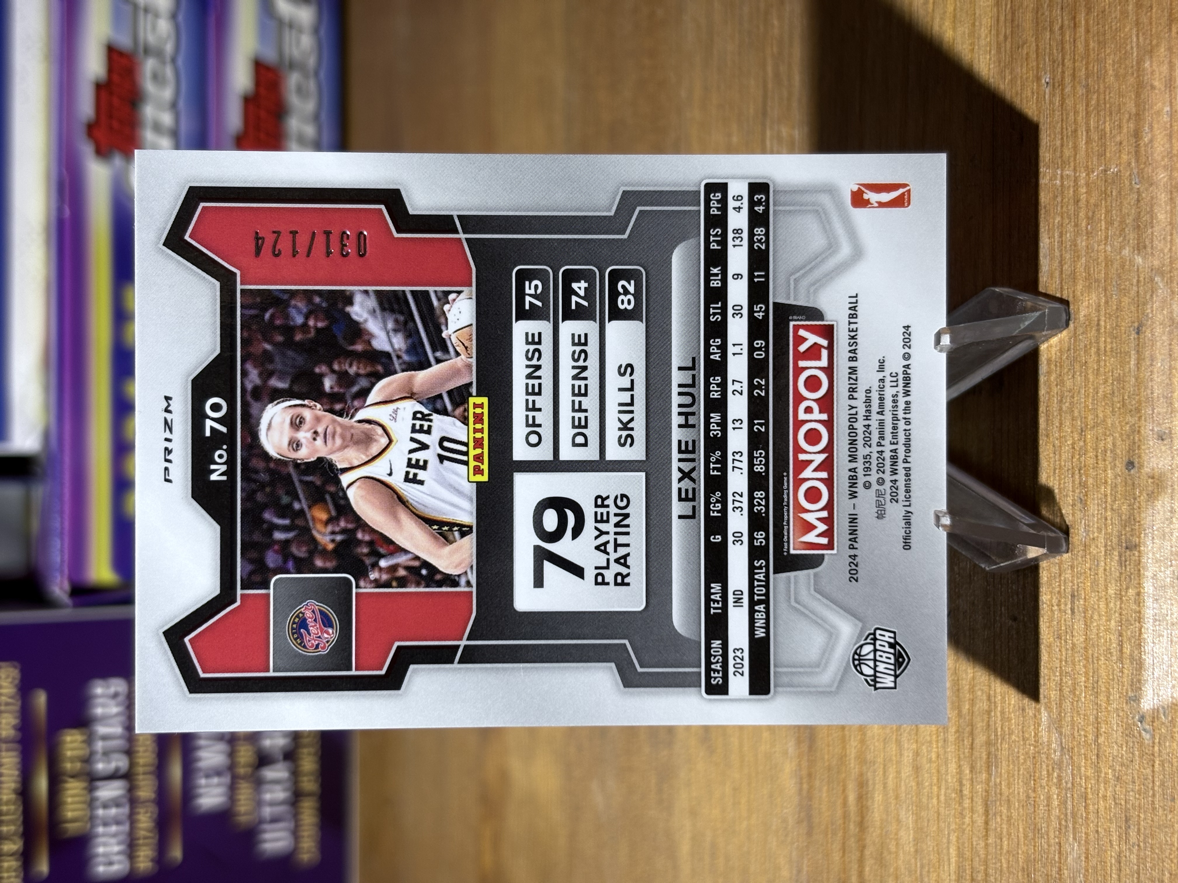 2024 Panini Prizm Monopoly WNBA Lexie Hull - Orange Prizms /124