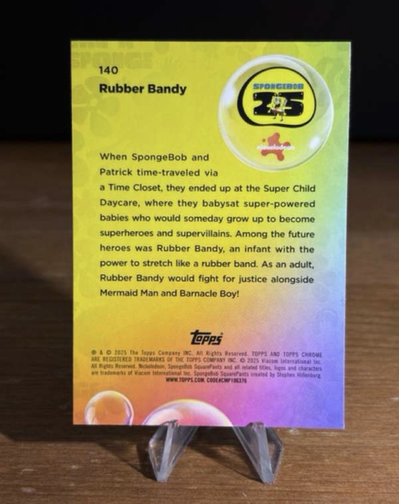 2025 Topps Chrome - SpongeBob SquarePants 25th Anniversary - #140 Rubber Bandy - Kelp Green