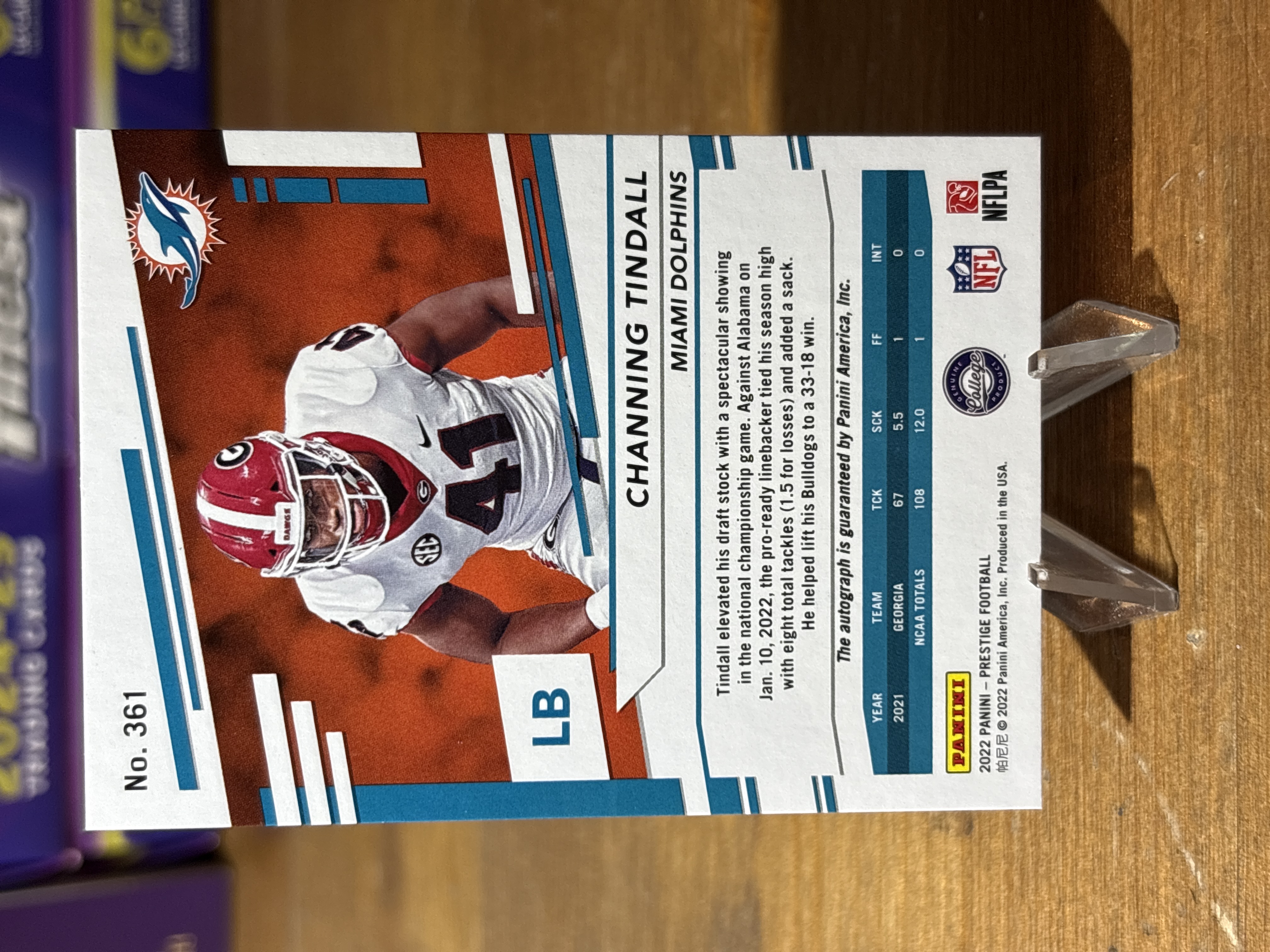 2022 Panini Prestige - Channing Tindall - Xtra Points Signatures Premium