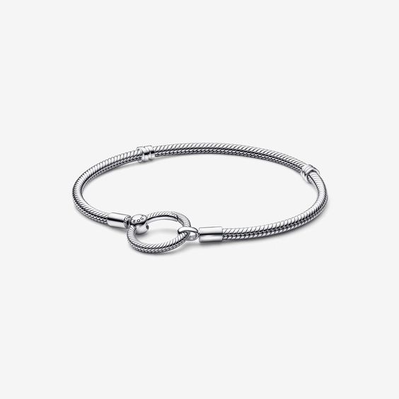 Pulsera cadena de serpiente con hebilla de círculo 