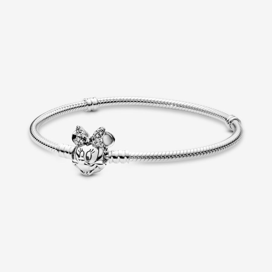 Pulsera Moments en plata de ley retrato de Minnie Brillante
