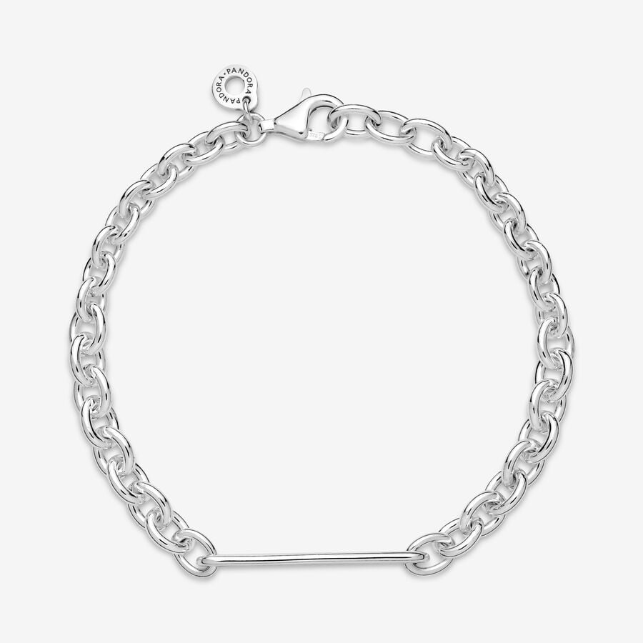Pulsera con placa de plata 