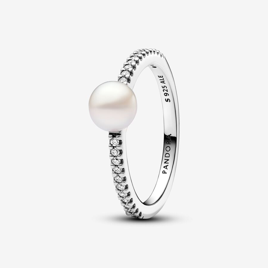  Anillo Perla y Pavé