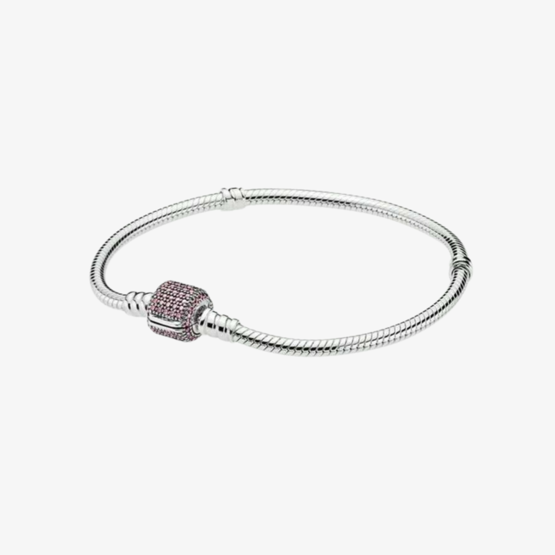 Pulsera cierre brillante rosa intenso 