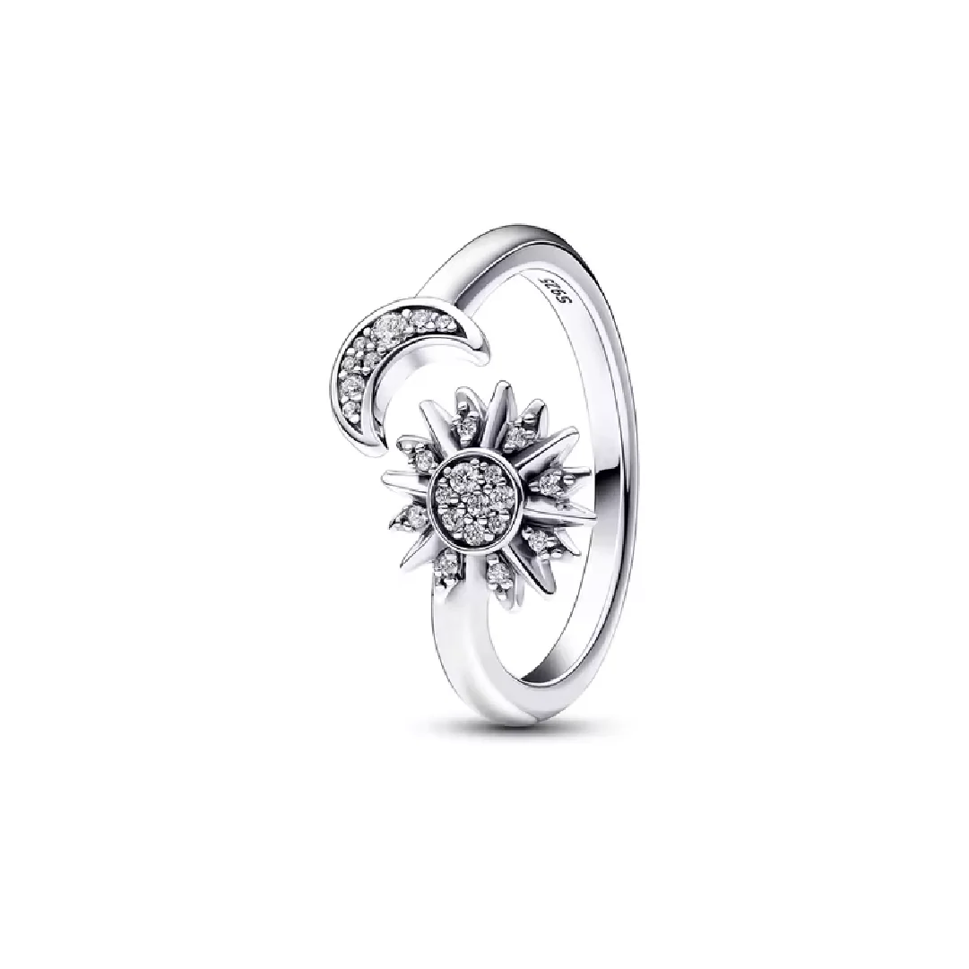  Anillo sol y luna brillante 