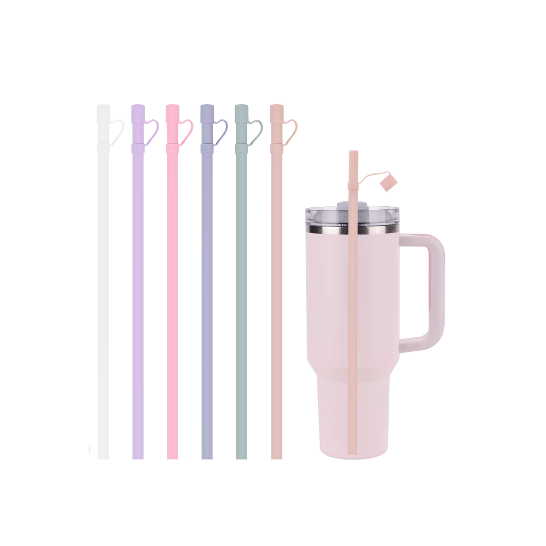 Pitillos de silicona con tapa (1 unidad) para vasos Stanley 