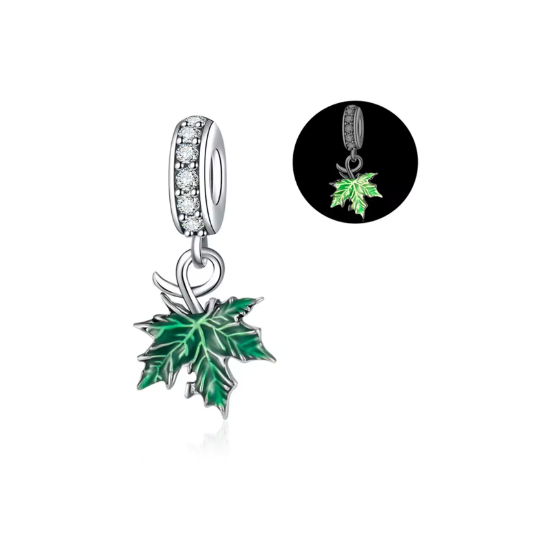  Charm colgante hoja fluorescente