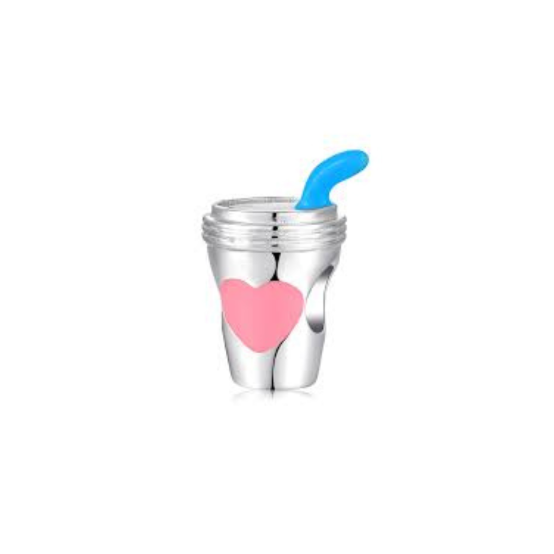  Charm vaso de cafe con corazon rosa 