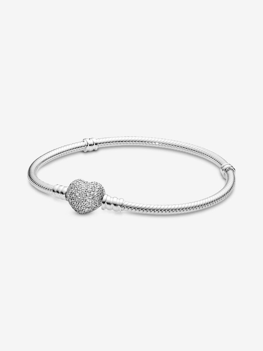 Pulsera con cierre de corazón en pavé