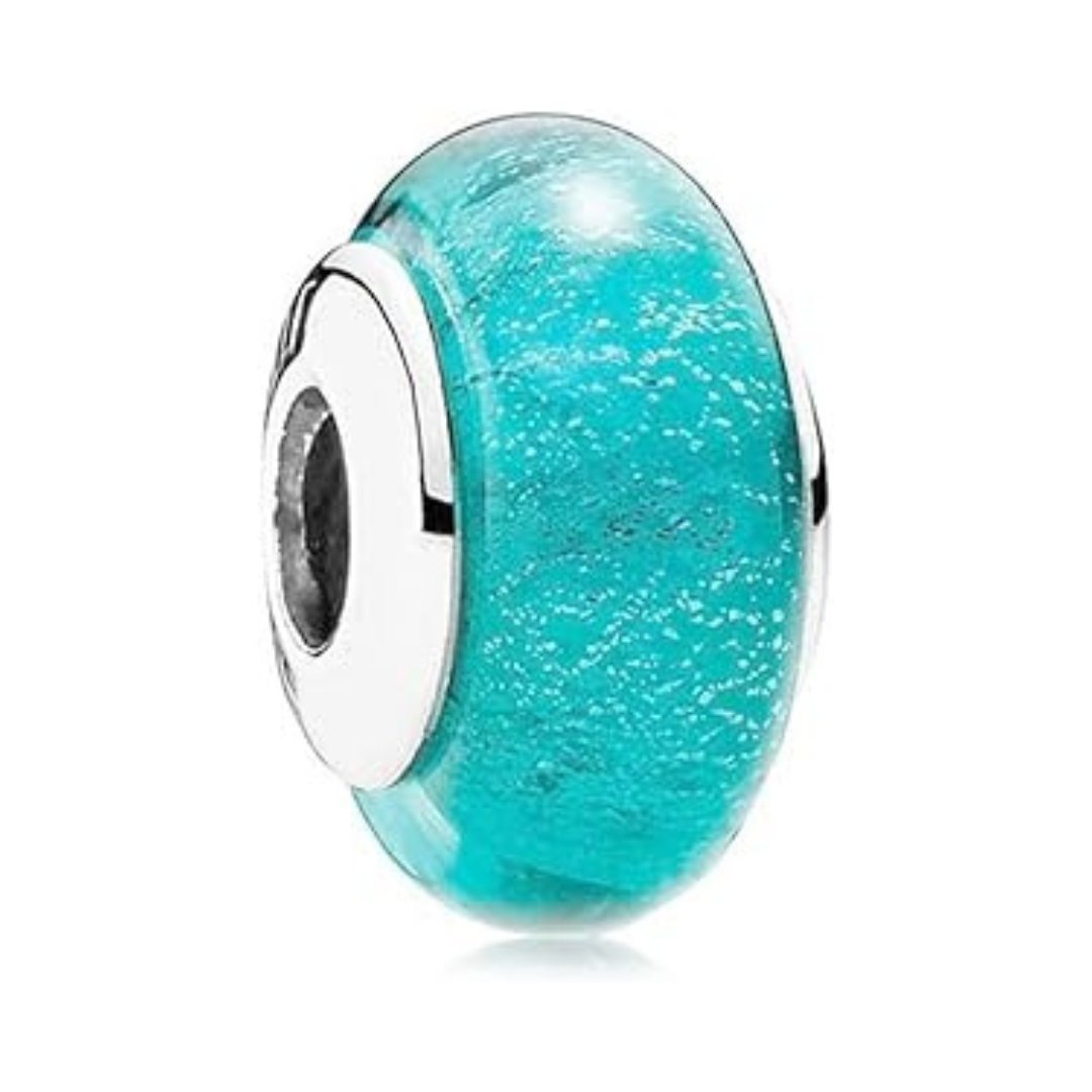 Charm rueda de murano turquesa