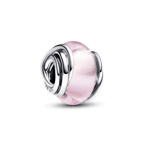 Charm de Cristal de Murano Rosa Envuelto
