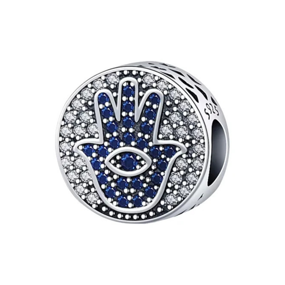 Charm redondon brillante mano de fátima 