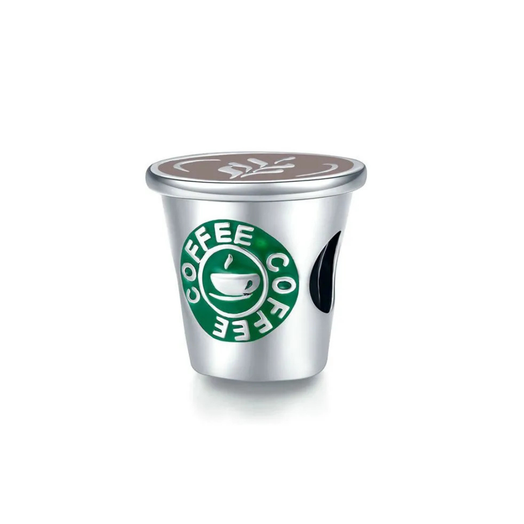 Charm de taza de cafe verde 