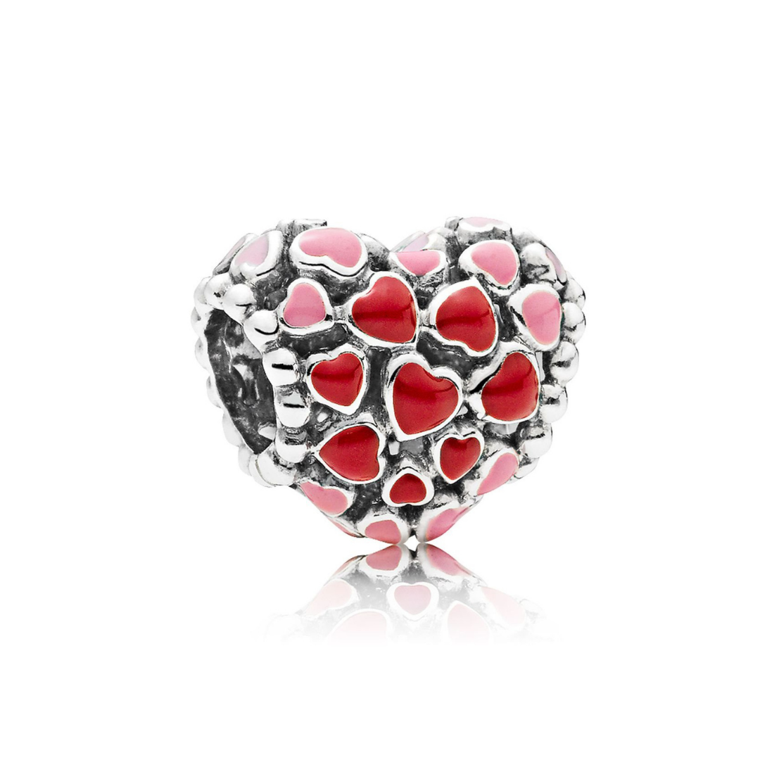 Charm de corazones rojos 