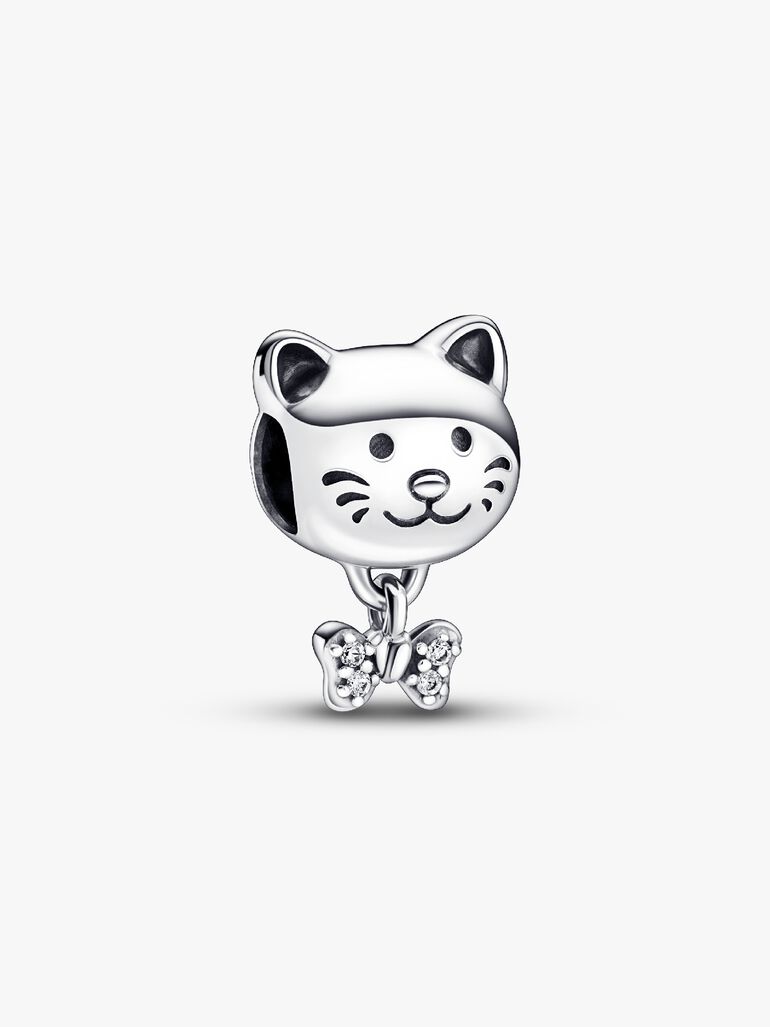 Charm de gato y lazo para mascota