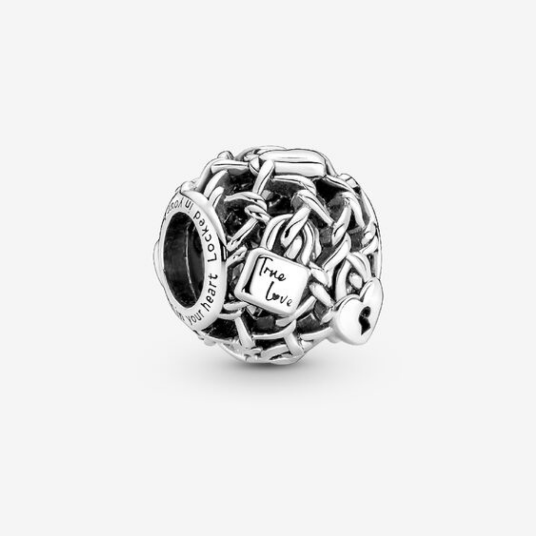 Charm candado de cadena calada