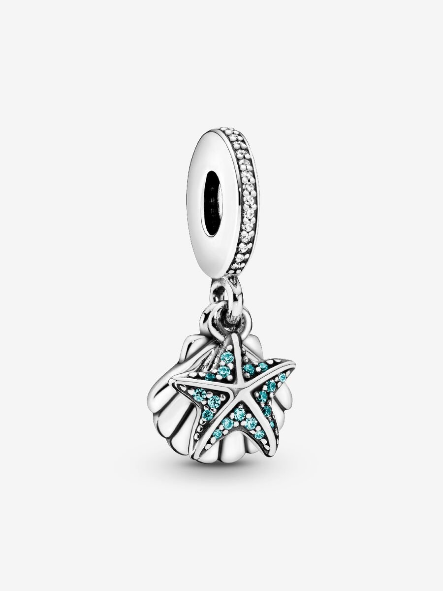Charm colgante estrella de mar tropical y concha