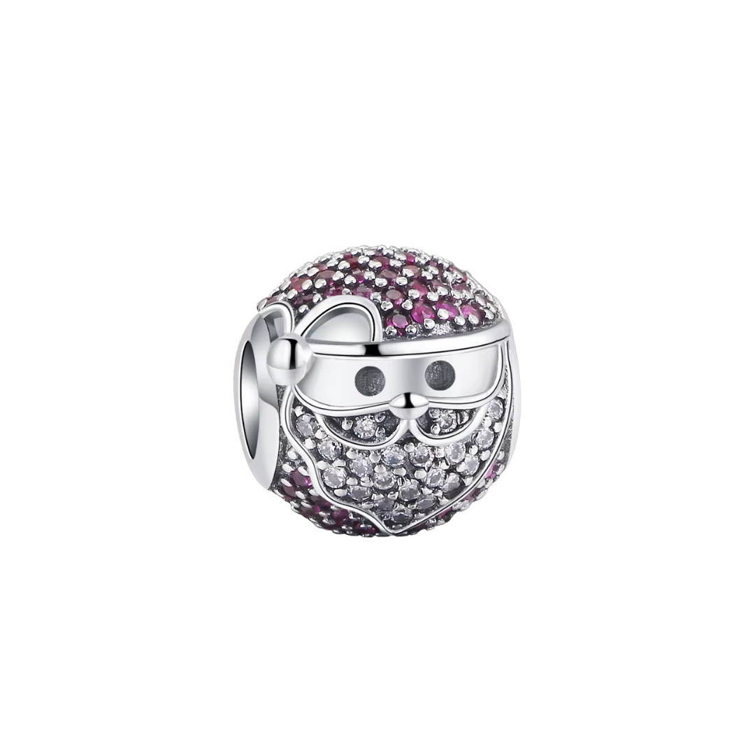 Charm santa brillante redondo