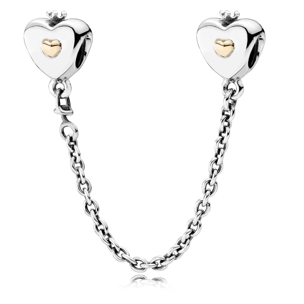 Cadena de seguridad de corazones blancos 