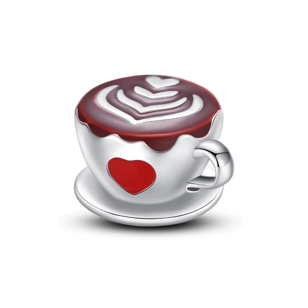 Charm café con corazón rojo