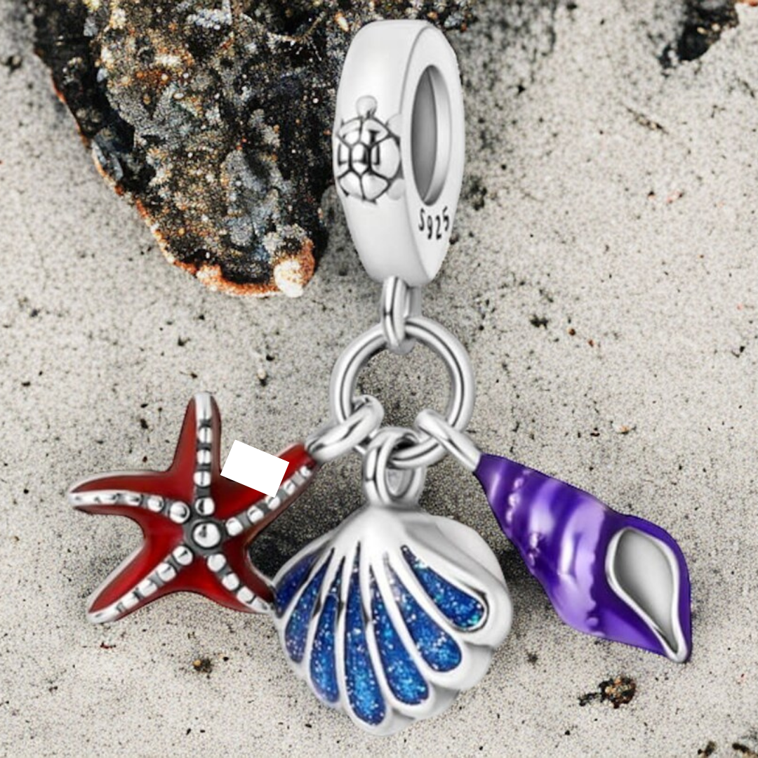 Charm caracol, estrella y concha 