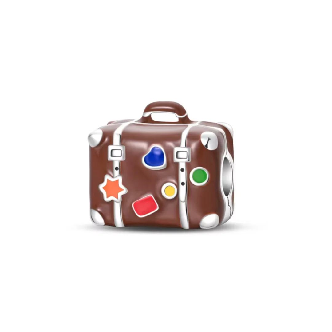 Charm de viaje maleta café