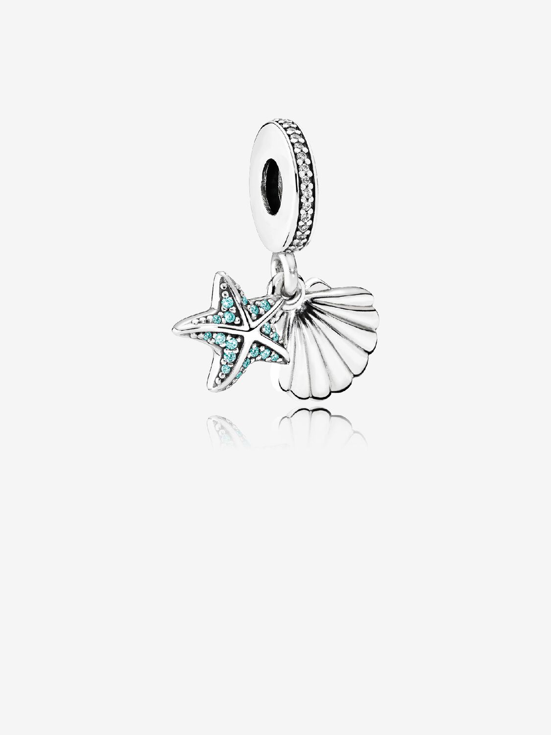 Charm colgante estrella de mar tropical y concha