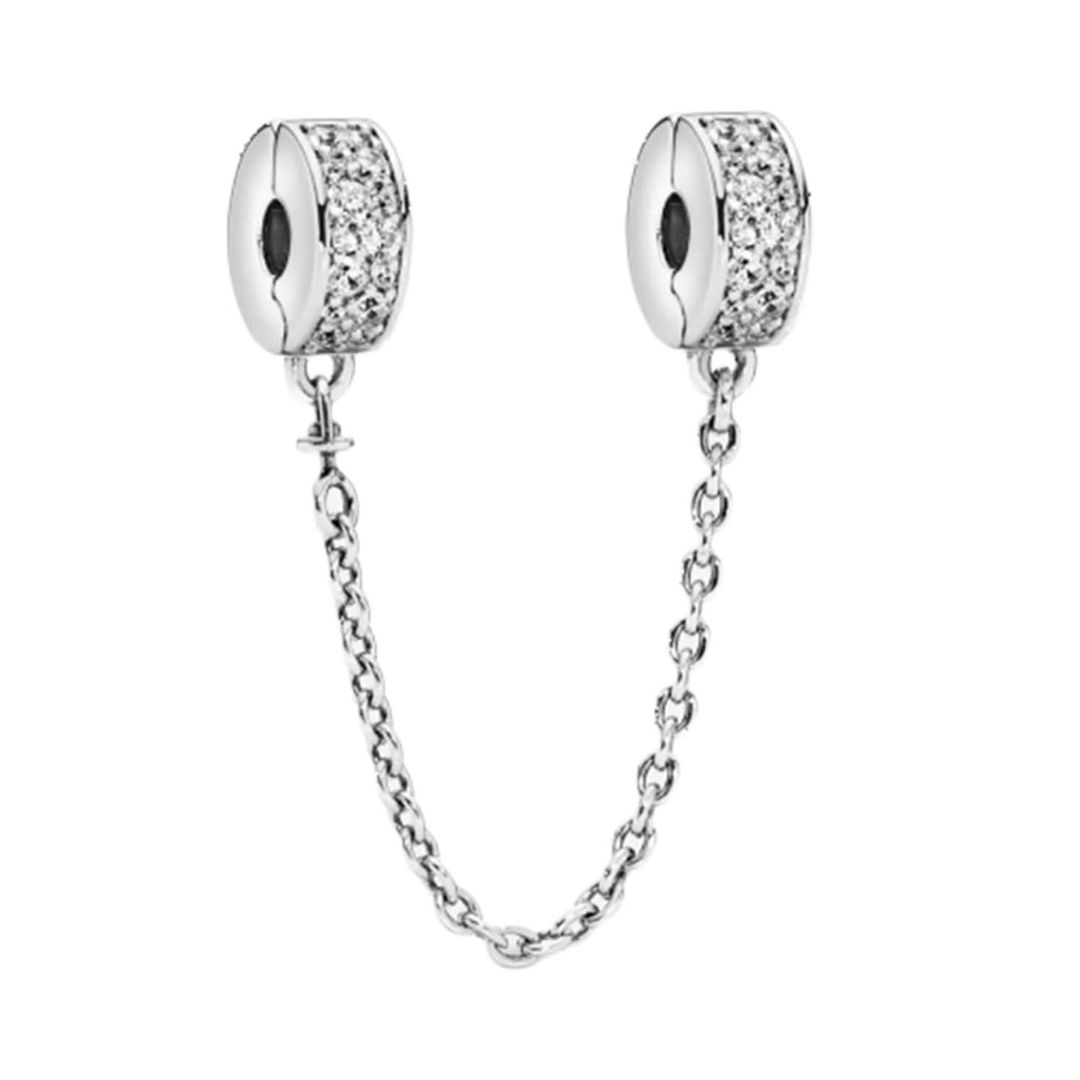 Cadena de seguridad brillantes transparentes 