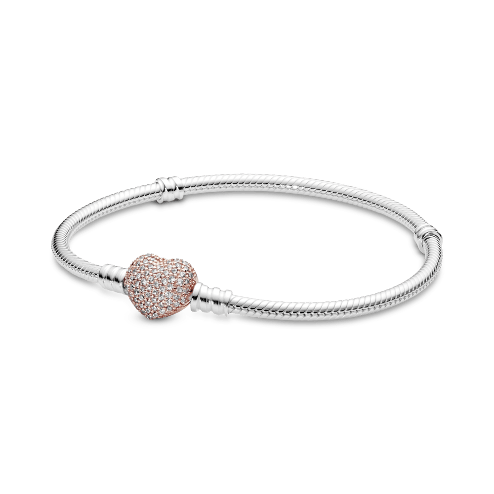 Pulsera con cierre de corazón en pavé