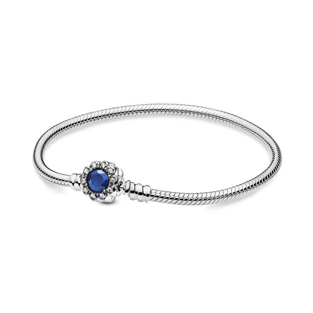 Pulsera cierre flor azul