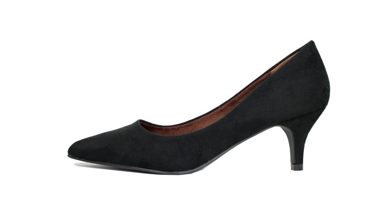 Zapatos de vestir negros tacón fino y bajo