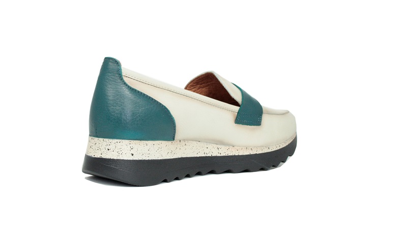 Mocasines Giorda blancos y verdes