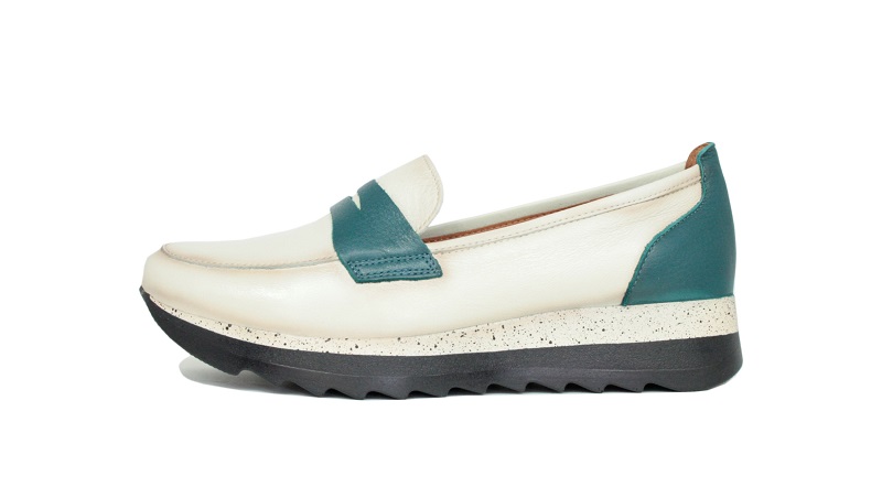 Mocasines Giorda blancos y verdes