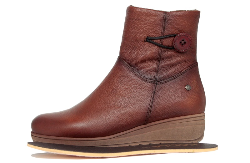 Botines de cuero con cremallera al lado