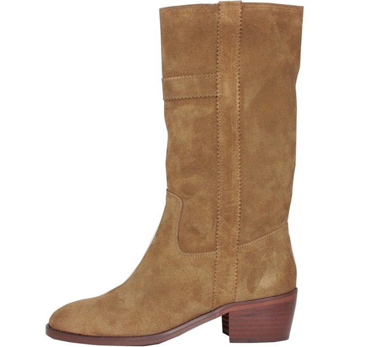 Media bota campera serraje marrón