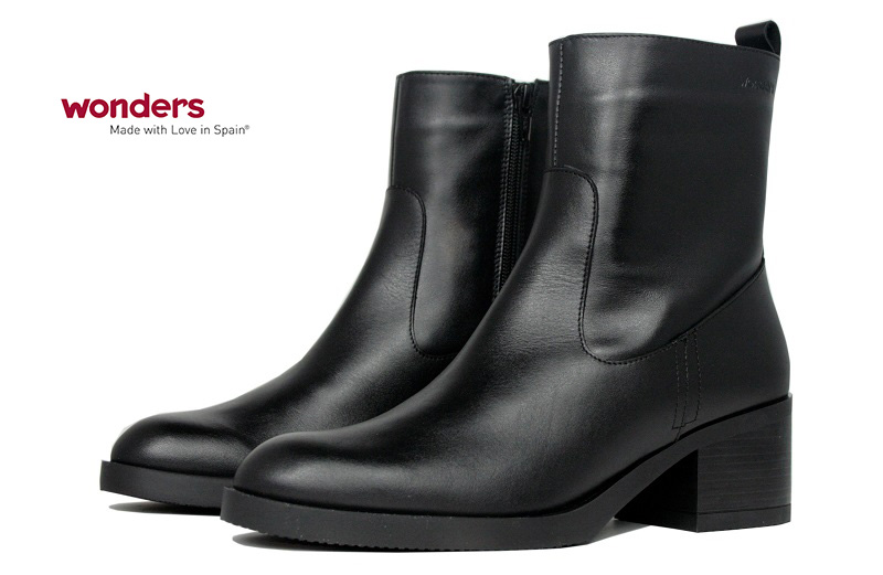 Botines Wonders negros modelo 6208