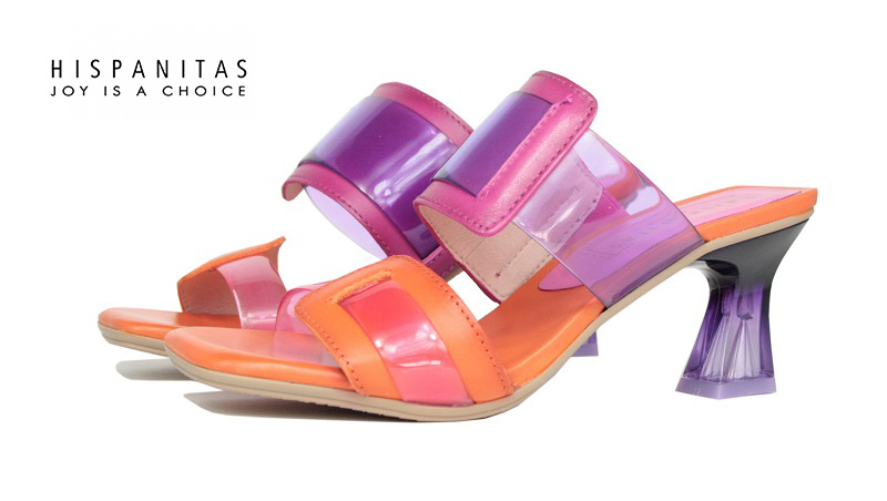 Zuecos multicolor con tacón de metacrilato | Hispanitas