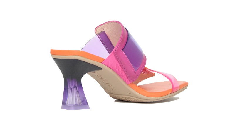 Zuecos multicolor con tacón de metacrilato | Hispanitas