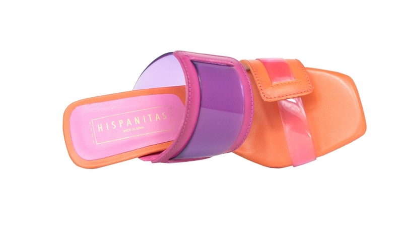 Zuecos multicolor con tacón de metacrilato | Hispanitas