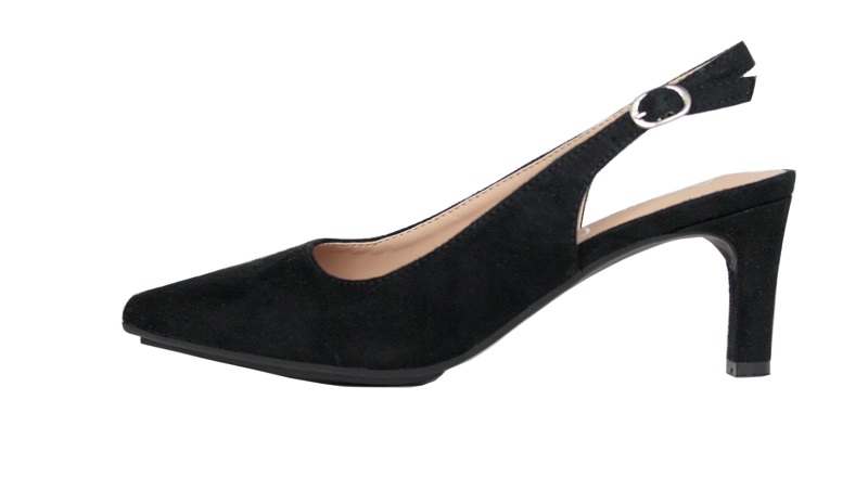 Zapatos de ante negro de tacón medio