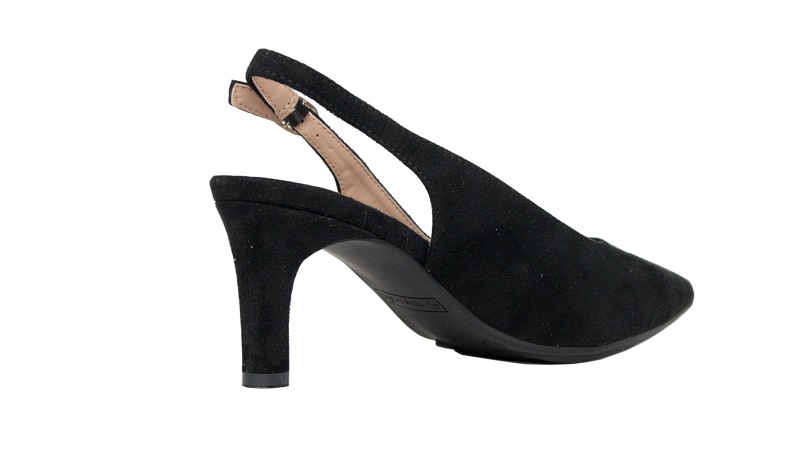 Zapatos de ante negro de tacón medio