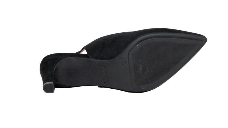 Zapatos de ante negro de tacón medio
