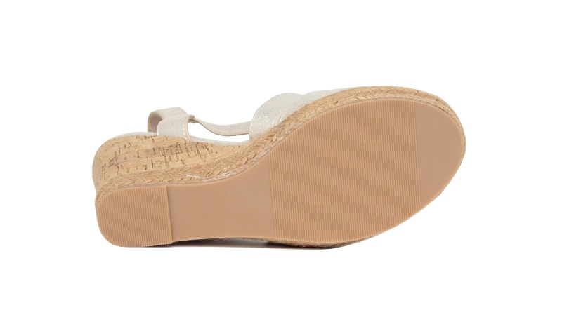 Sandalias cuña alta de corcho, con tiras cruzadas al empeine